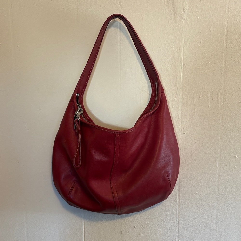 Coach Red Leather Shoulder Bag